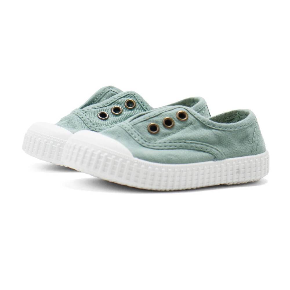 NEW VICTORIA kids' 1915 inglesa slip-on canvas shoes in jade